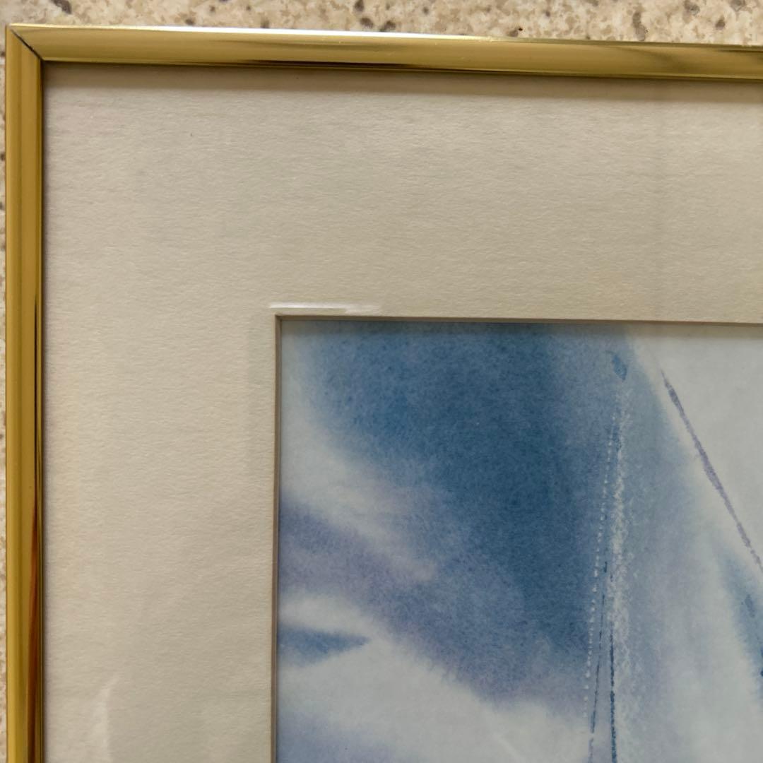 Maurice Silber モーリスシルバー水彩画 帆船　ヨット額装金