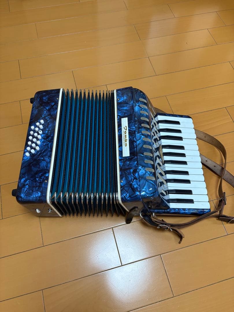 青色マーブル　アコーディオン