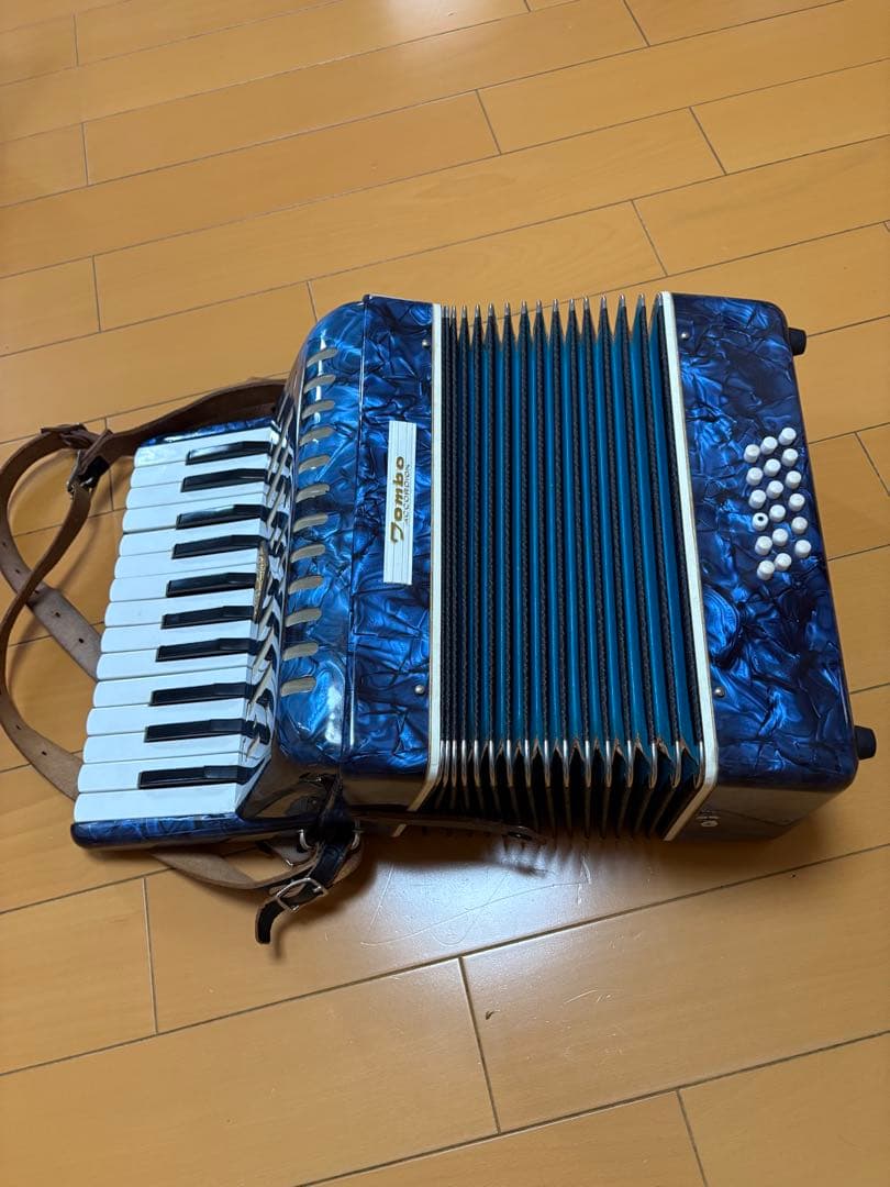 青色マーブル　アコーディオン