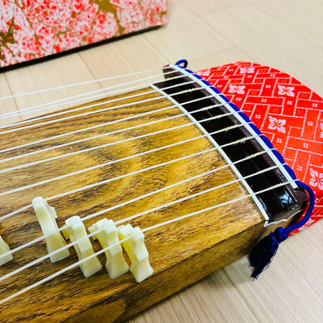 【状態良好】ミニ琴　文化箏 羽衣 琴 箏　60cm 爪セット　日本音楽著作権協会
