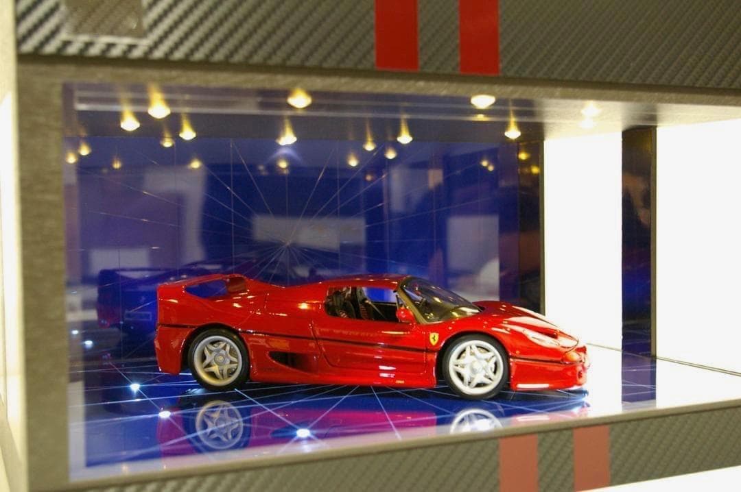 かおりこオーダー品・コバルトブルー幾何学・ディスプレーBOX/ネオジオラマ