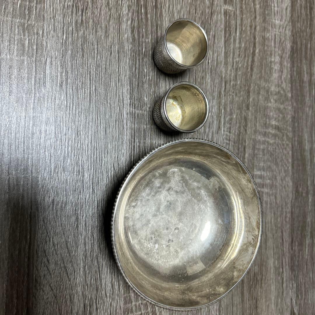 銀製 ボウルとカップセット