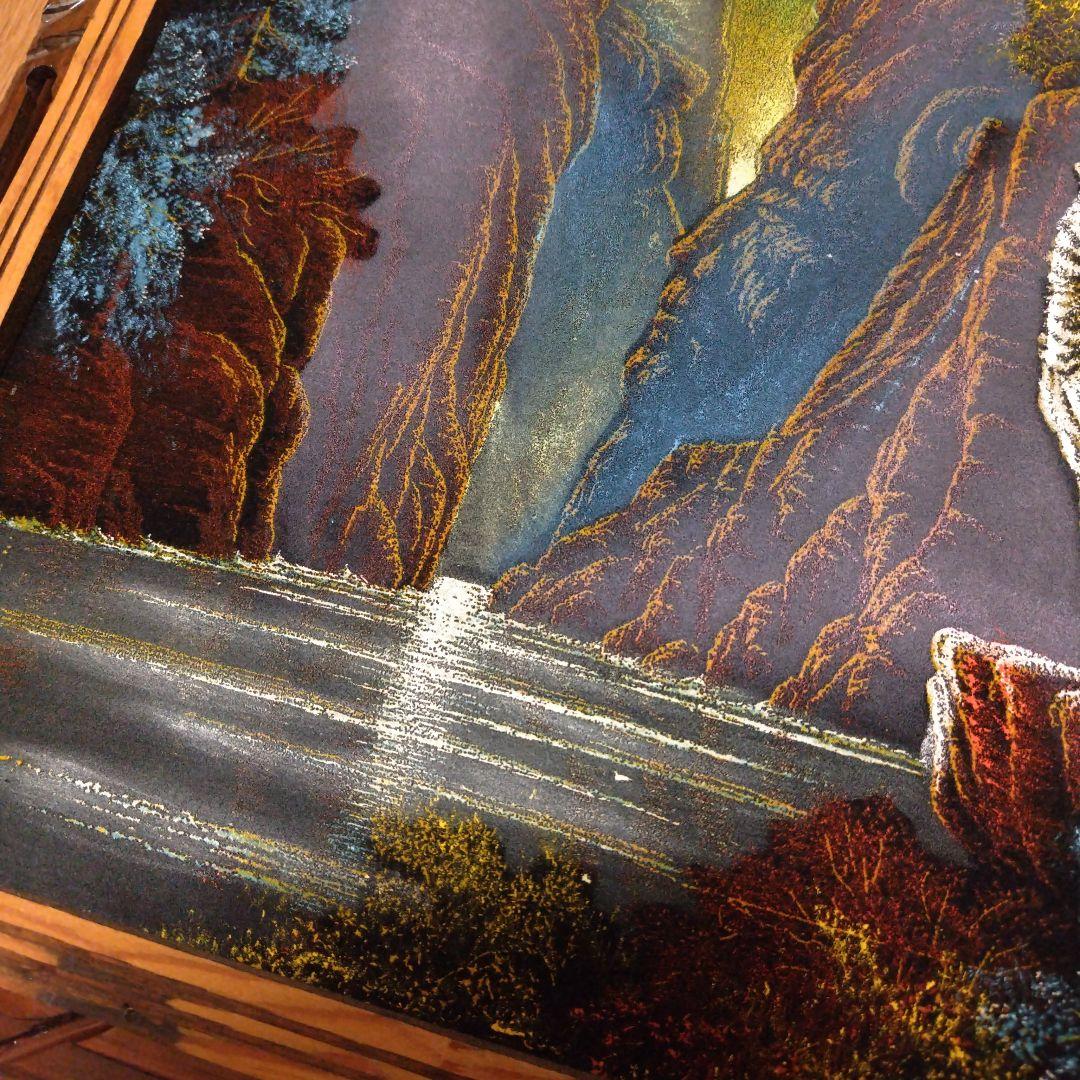 サンチェス ウルフ 狼 遠吠え 絵画 メキシコ 布地 お洒落 個性的 木製 額縁