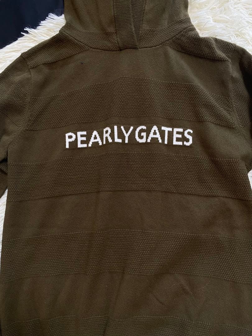 パーリーゲイツレディースカシミヤタッチニットプルオーバー カモドット柄サイズ1