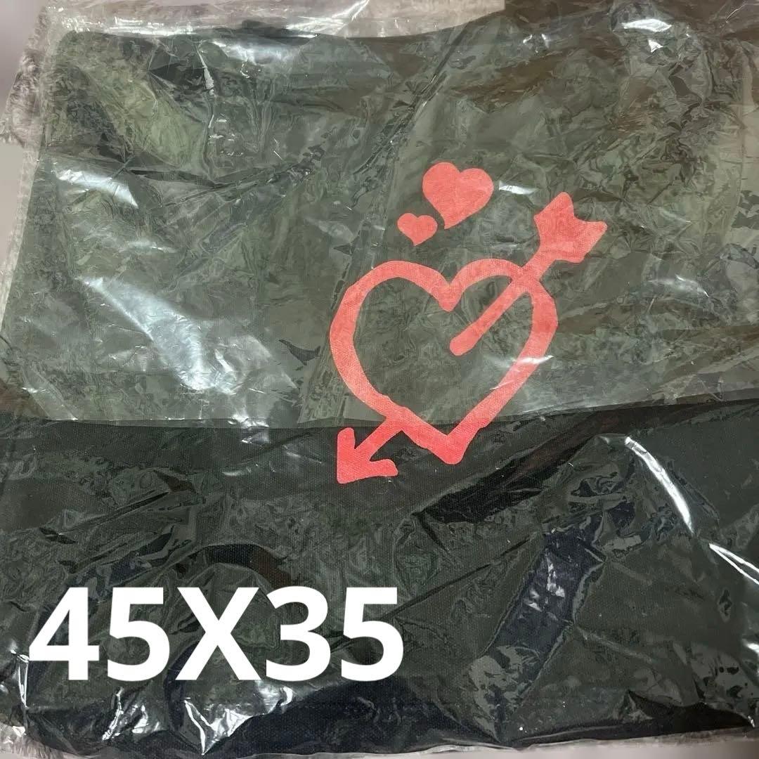 三代目J.S.Bノベルティ黒いトートバッグ スマイル・ハートデザイン