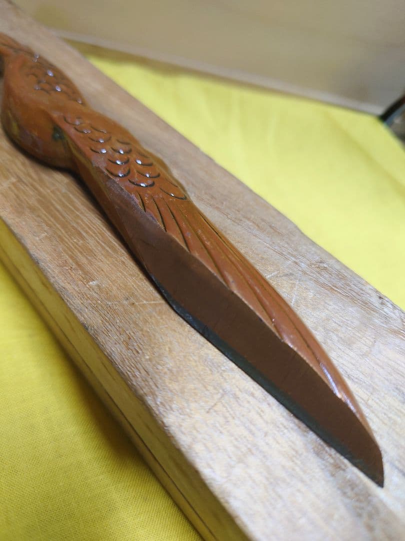 越後与板打刃物 高橋藤七 佩山作 文鎮小刀 鶴乃図