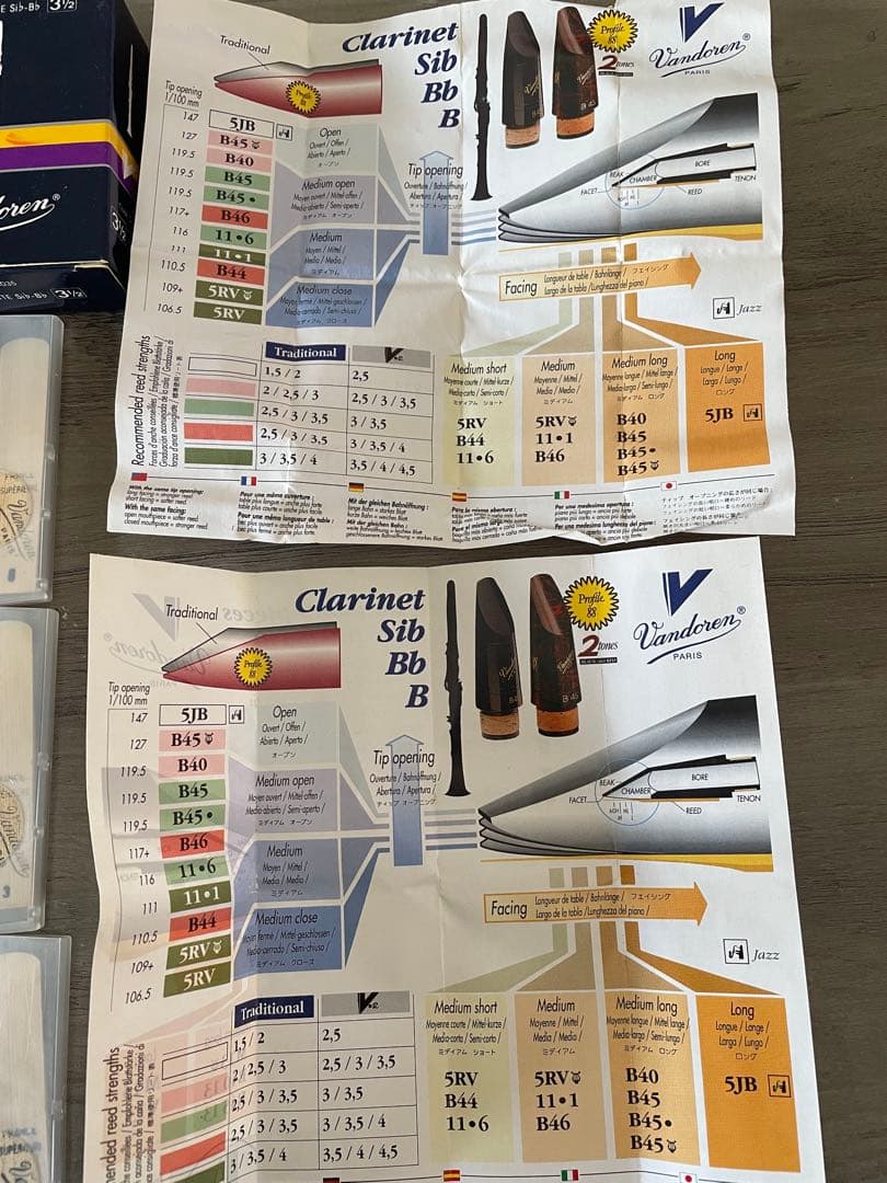 Vandoren バンドレン クラリネット リード まとめ売り 強度3〜3½