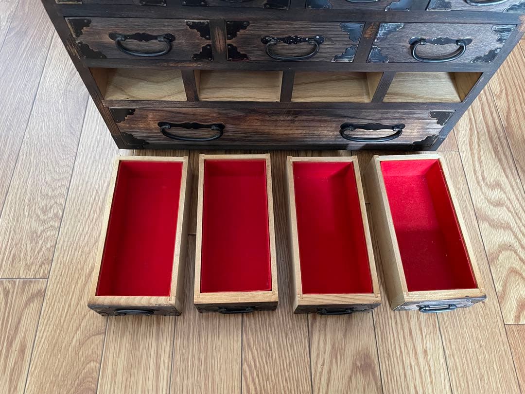 和風木製タンス 古引き出し 小引き出し 小箪笥 車箪笥