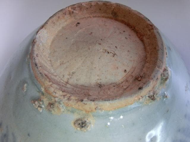 碗■安南染付 歪み茶碗 古い平鉢 酒器 古玩 唐物 中国 古美術 時代物 骨董■