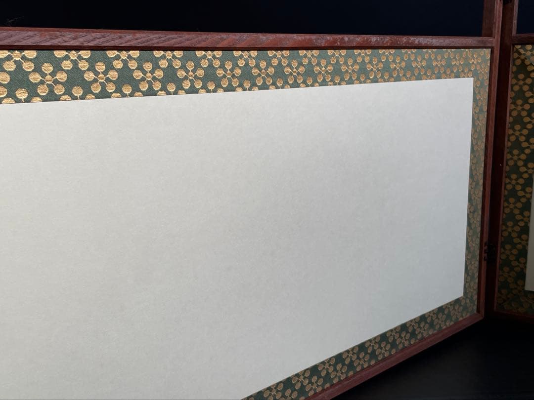 「祖」 利休梅 網代 両面使い 上透かし 桑縁 風炉先屏風 紙箱 （115⑥）