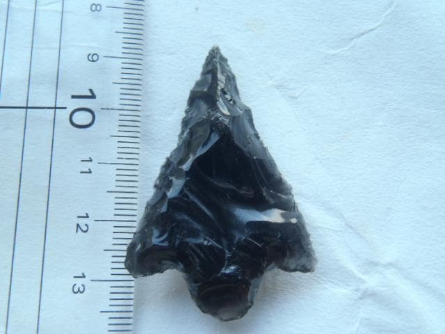 石器　石槍　尖頭器　北海道十勝黒曜石
