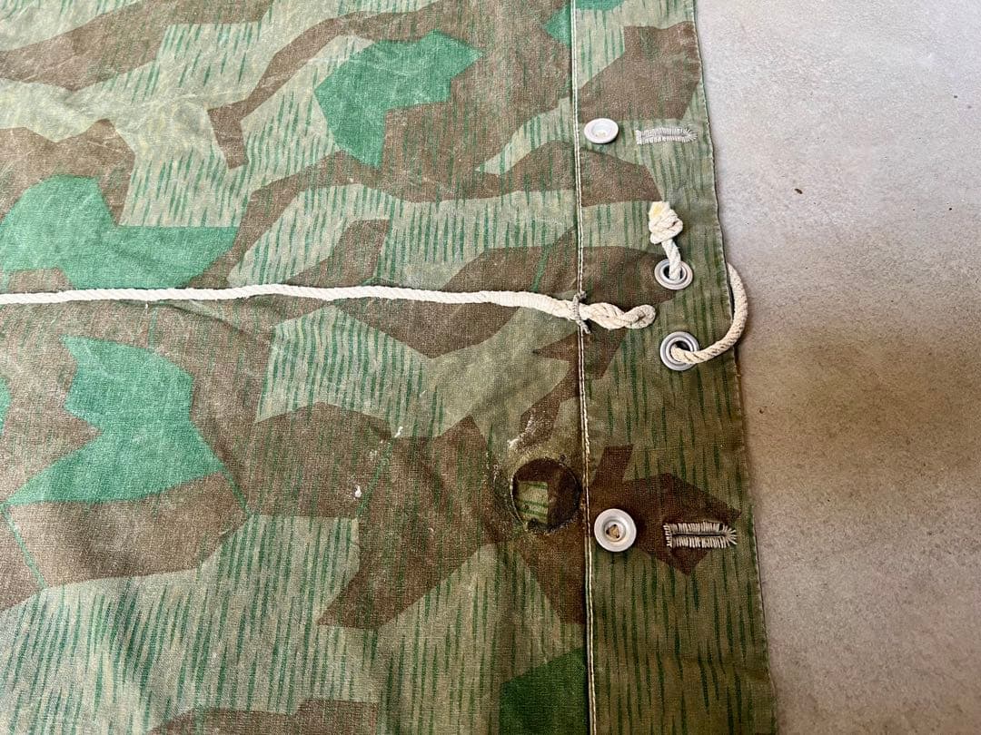 実物 40s スイス軍幕 スプリンターカモ ツェルトバーン ミリタリー テント