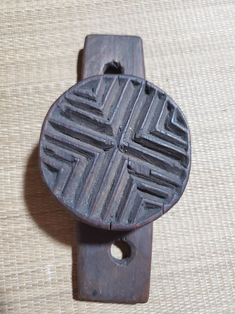 【李朝古道具】李朝木器 餅の印章