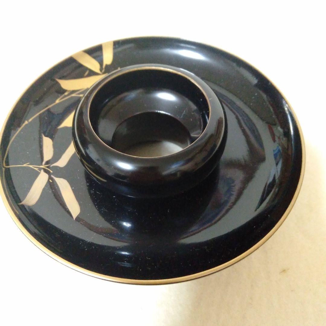 松竹梅蒔絵入　木製茶台十客