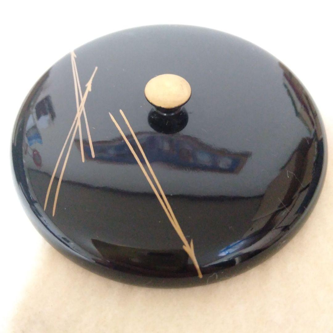 松竹梅蒔絵入　木製茶台十客