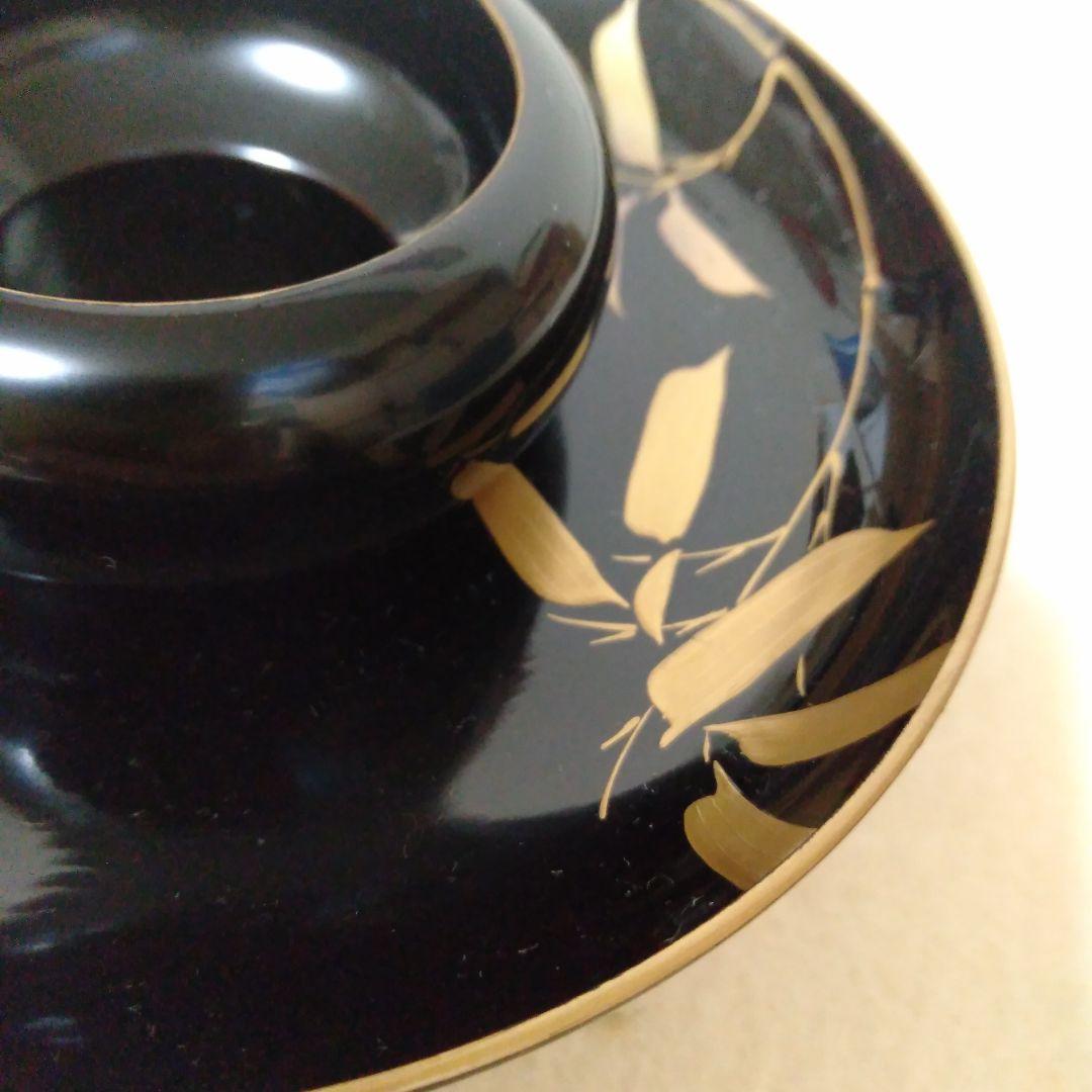 松竹梅蒔絵入　木製茶台十客