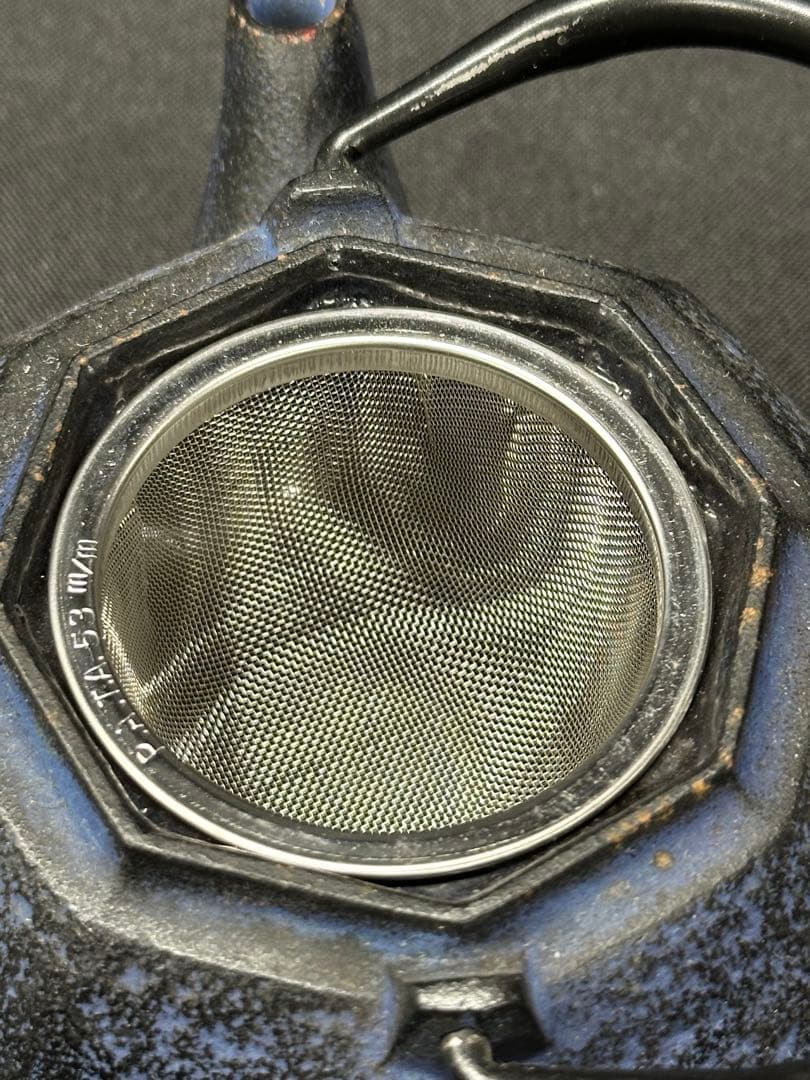 【経年美品】南部鉄器　南部　鉄瓶　急須　青　ブルー　8角