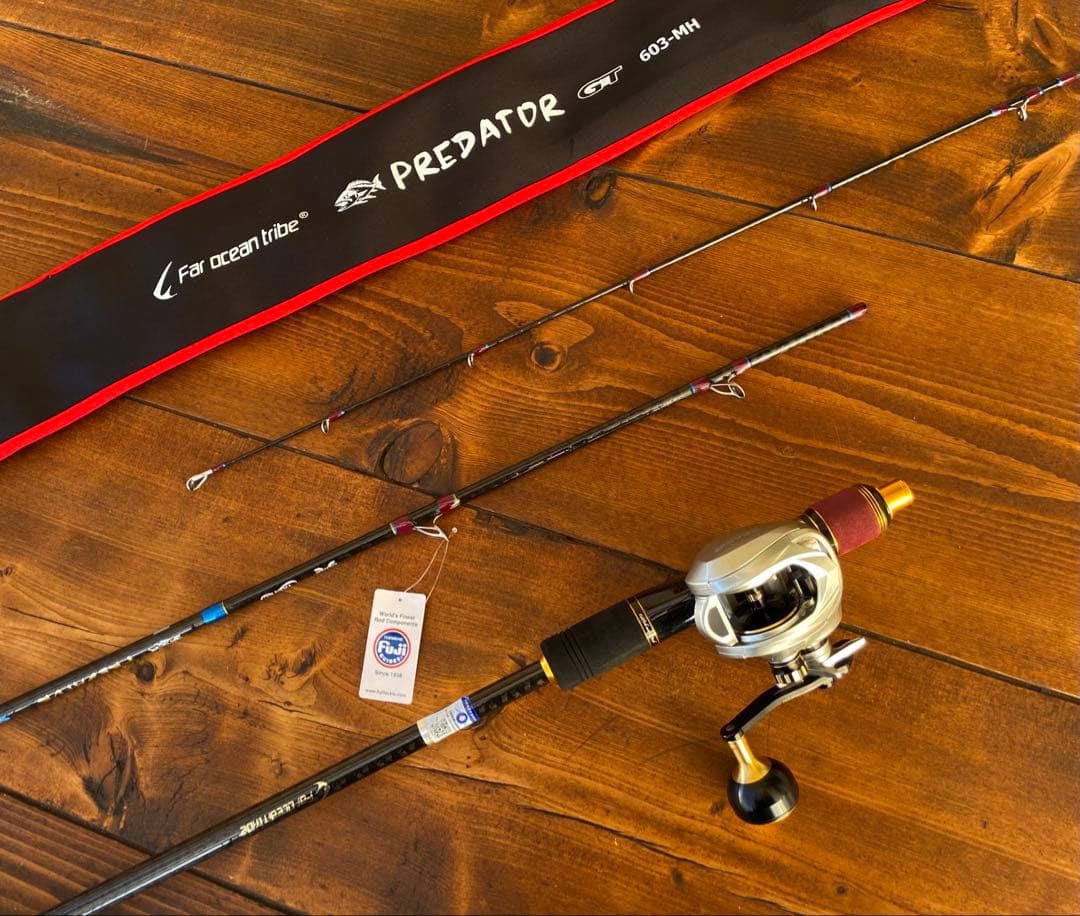 ジギングセット　船釣り　海釣り　3ピースパックロッド　Fujiガイド タイラバ