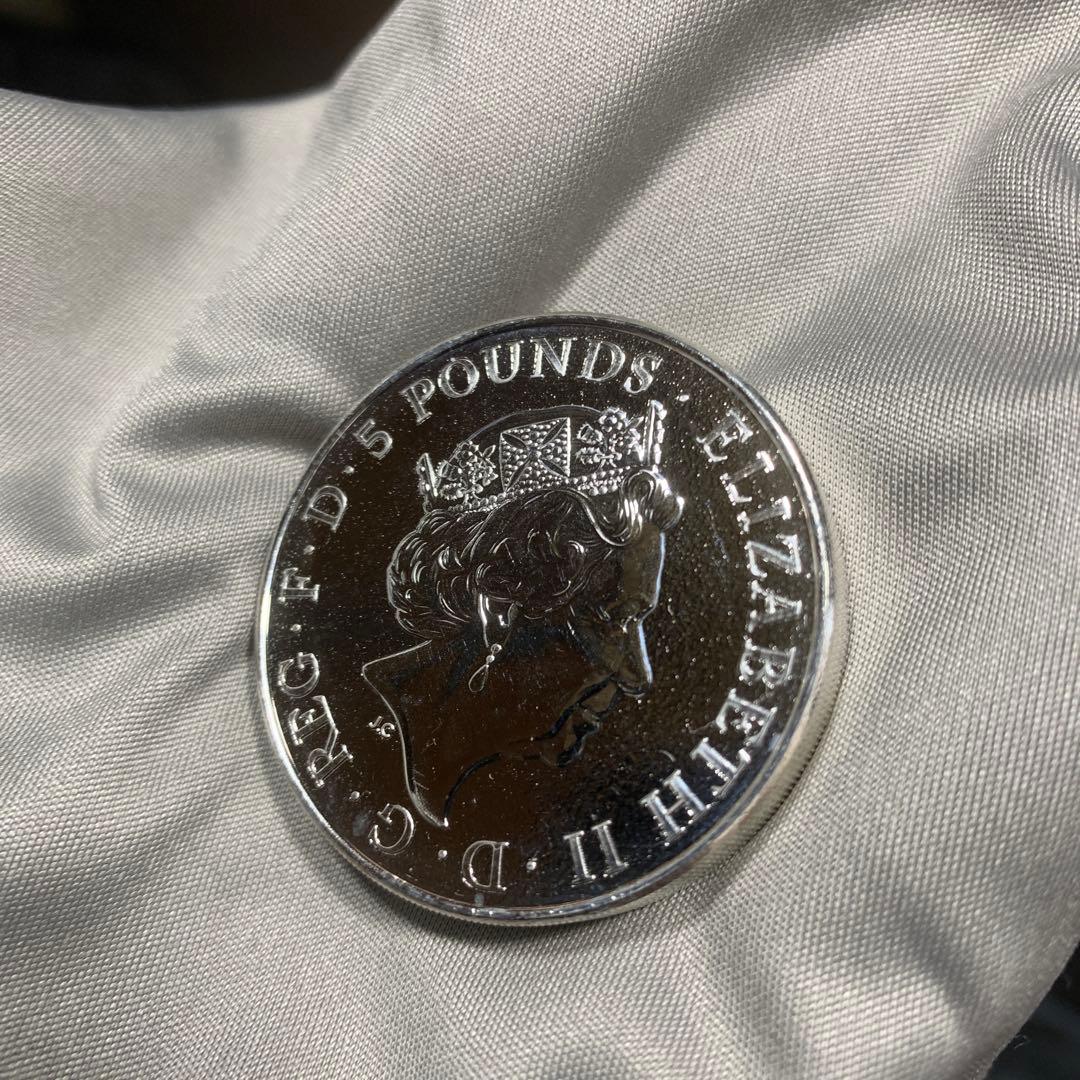 S5 純銀貨 2オンス クイーンズビースト　2016 ライオン・イングランド