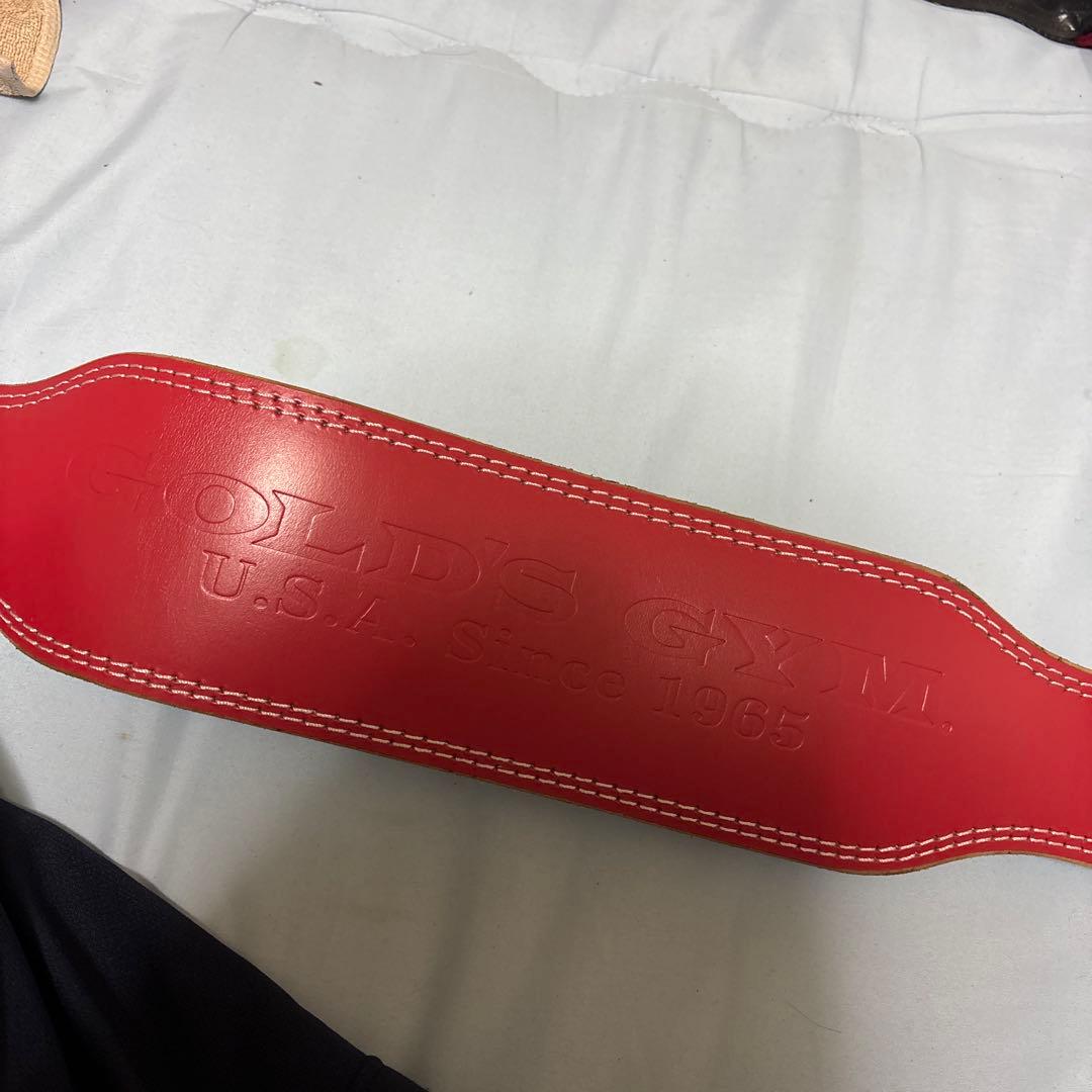 GOLD'S GYM トレーニング・パワーベルト レッドS