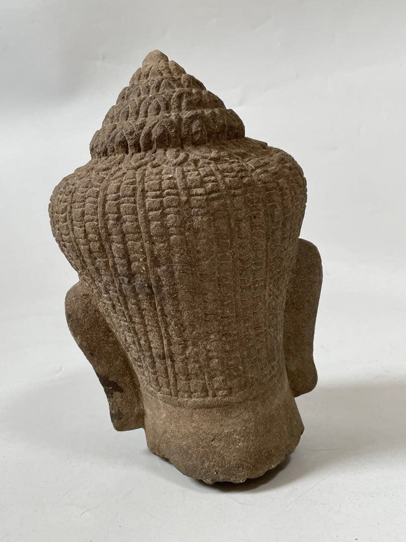 骨董　アンティーク　クメール　仏頭　ブッダ　Buddha head 仏像　石仏