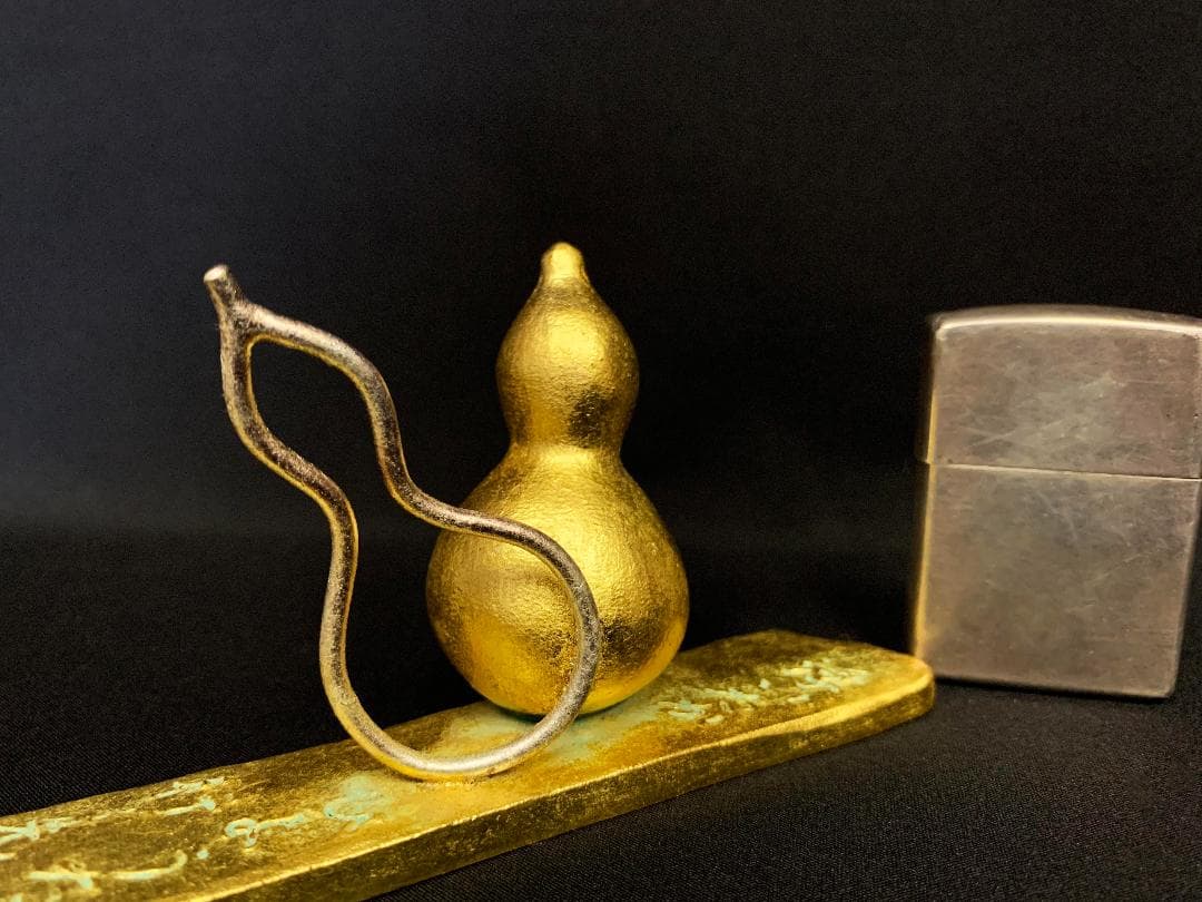 彫刻界巨匠 圓鍔勝三(円鍔勝三)ひょうたん 瓢箪 文鎮 鋳込み文字