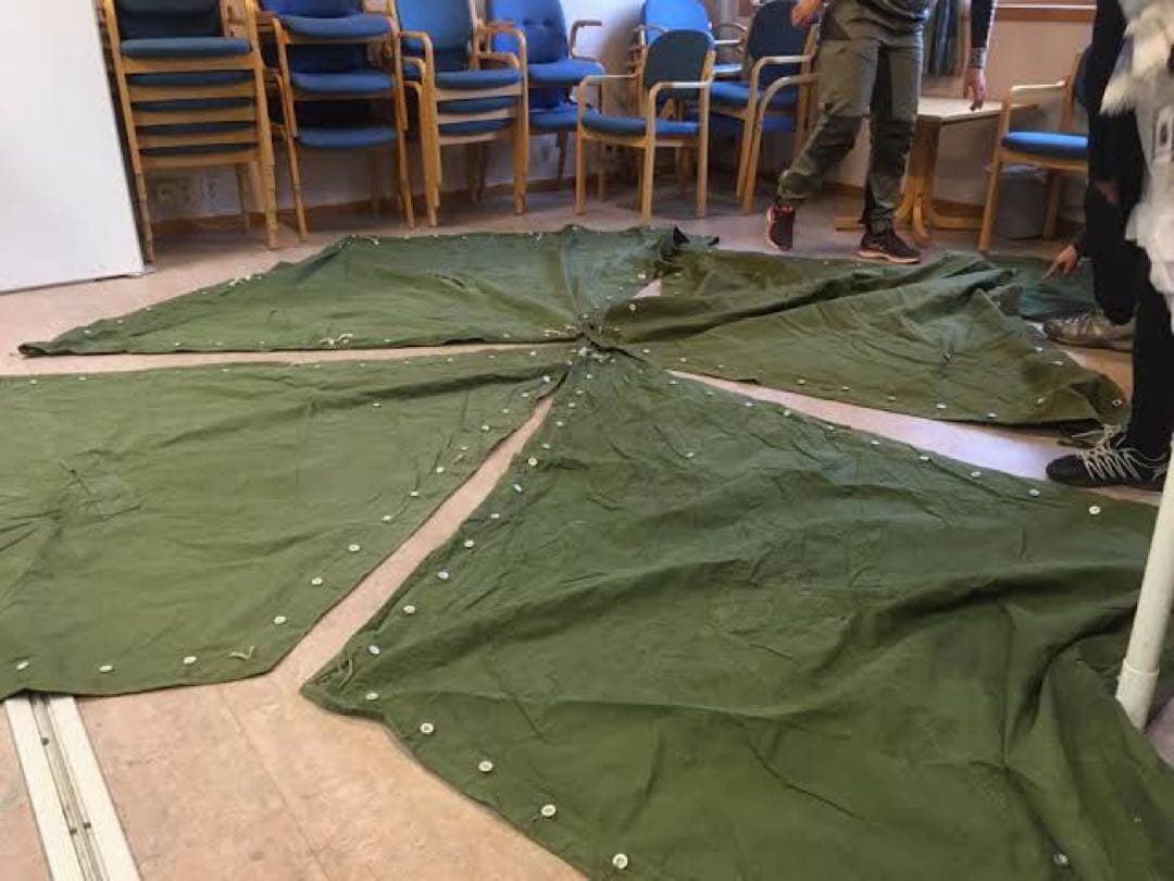 【軍幕屋】希少★ノルウェー軍テント★ボタンロスなし美品★4枚組★ポール8本付