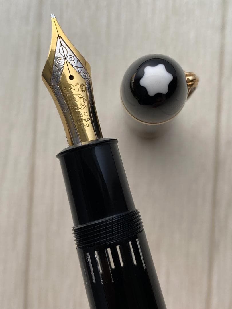 希少 美品 モンブラン 149 18C 中字 エボナイト縦2本溝 なで肩 万年筆