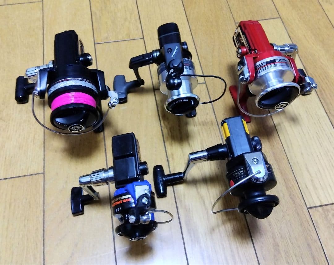 【ジャンク】主要メーカー オールド スピニングリール 5個