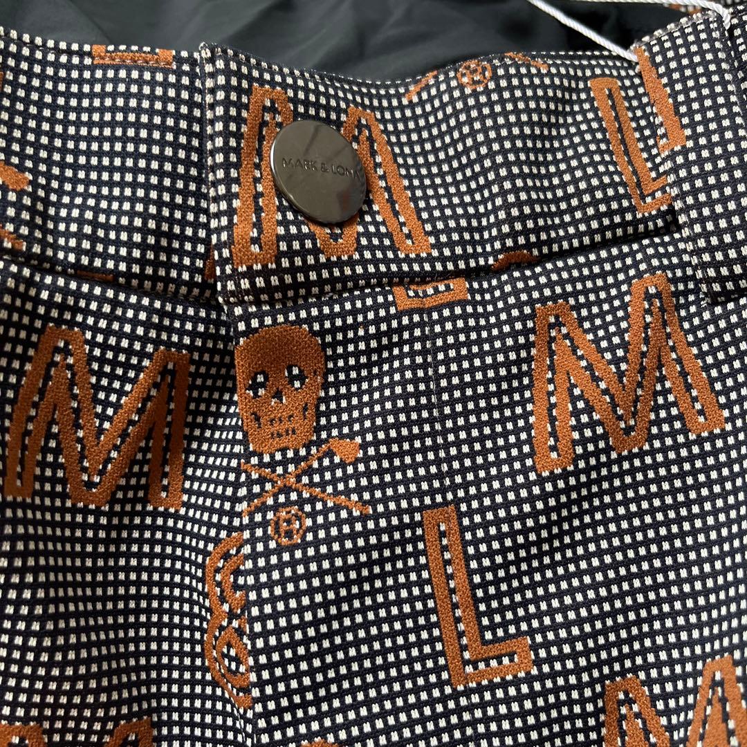 新品タグ付 MARK & LONA スカルデザインパンツ 46 ネイビー