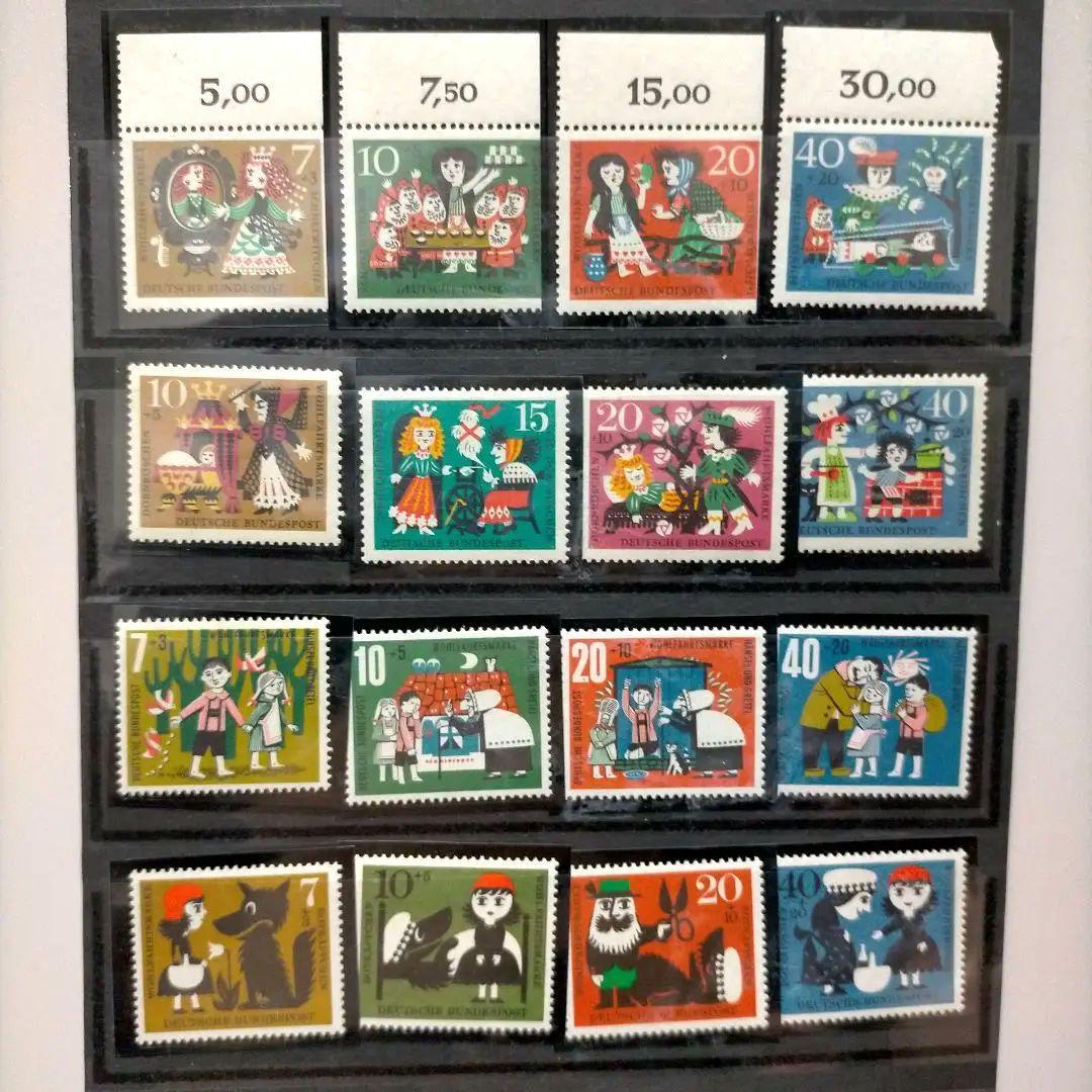 2289 外国切手 ドイツ切手 1963年グリム童話等 シリーズ9組36種新品