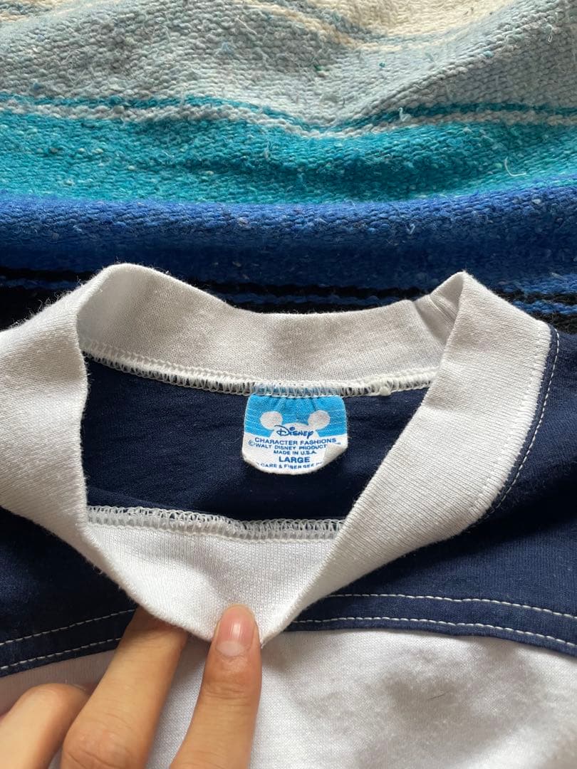 80s Disneyland フットボールTシャツ