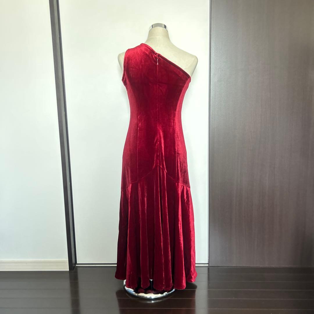 フラダンス　ドレス　ワンショルダー　ベロア　赤　レッド　マウナロア　新品未使用品