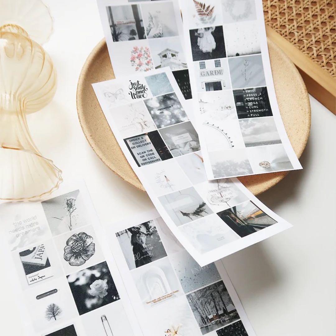 【1021】木栖与苔《黑白空间》海外マステ　PETテープ