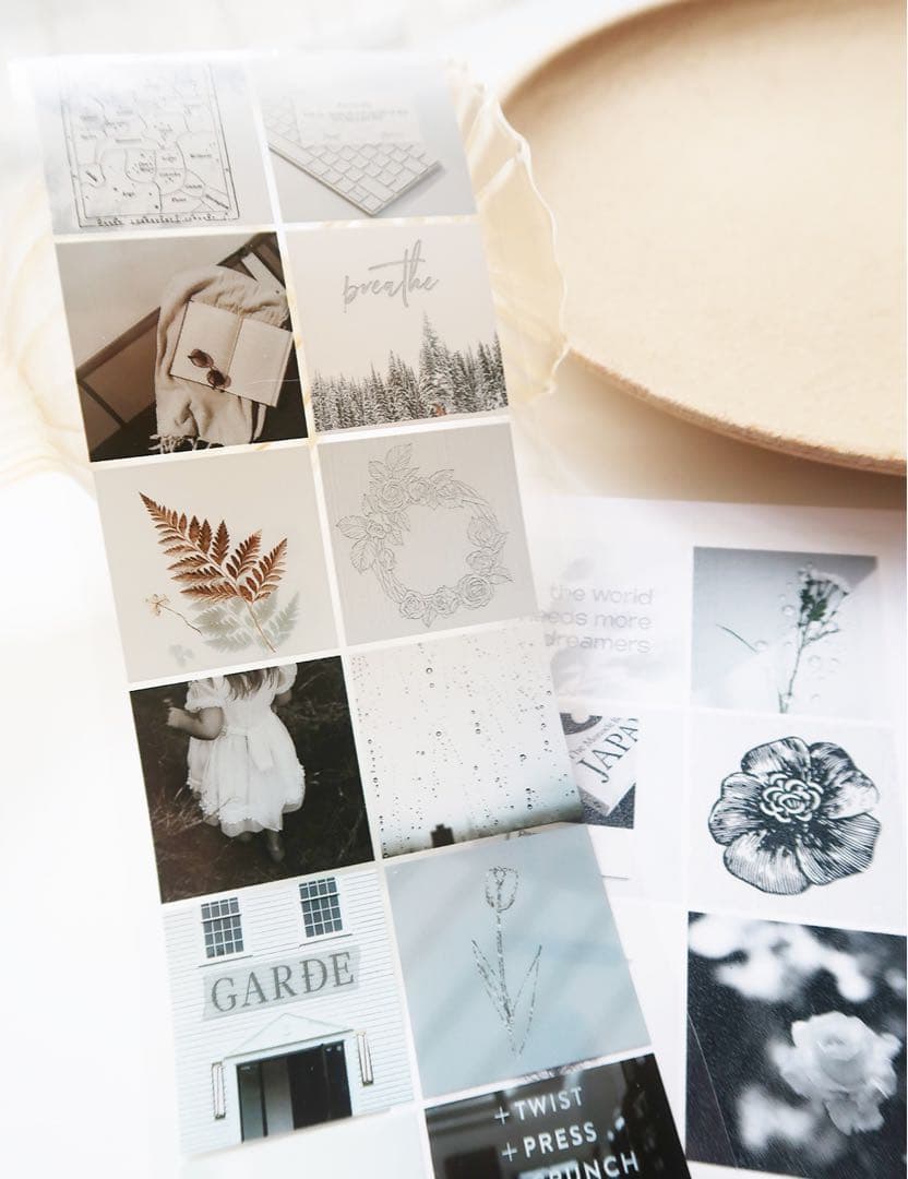 【1021】木栖与苔《黑白空间》海外マステ　PETテープ