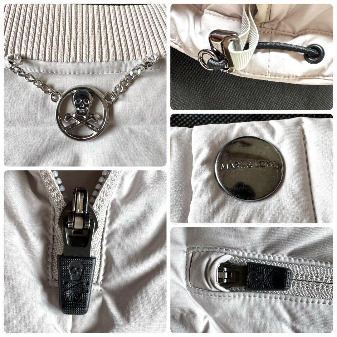 極美品　マークアンドロナ　ダウン　スニード　スカル　ロゴ　セットアップ　グレー