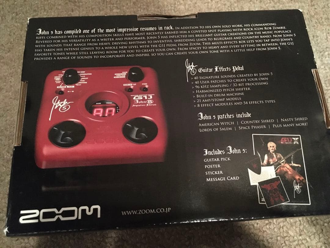 新品未使用　ZOOM G1J John5 シグネーチャーエディション