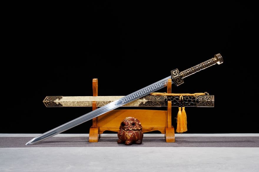 【うなされ漢の剣】古兵器 刀装具 日本刀　模造刀 居合刀 武士道 鑑賞用 美術刀