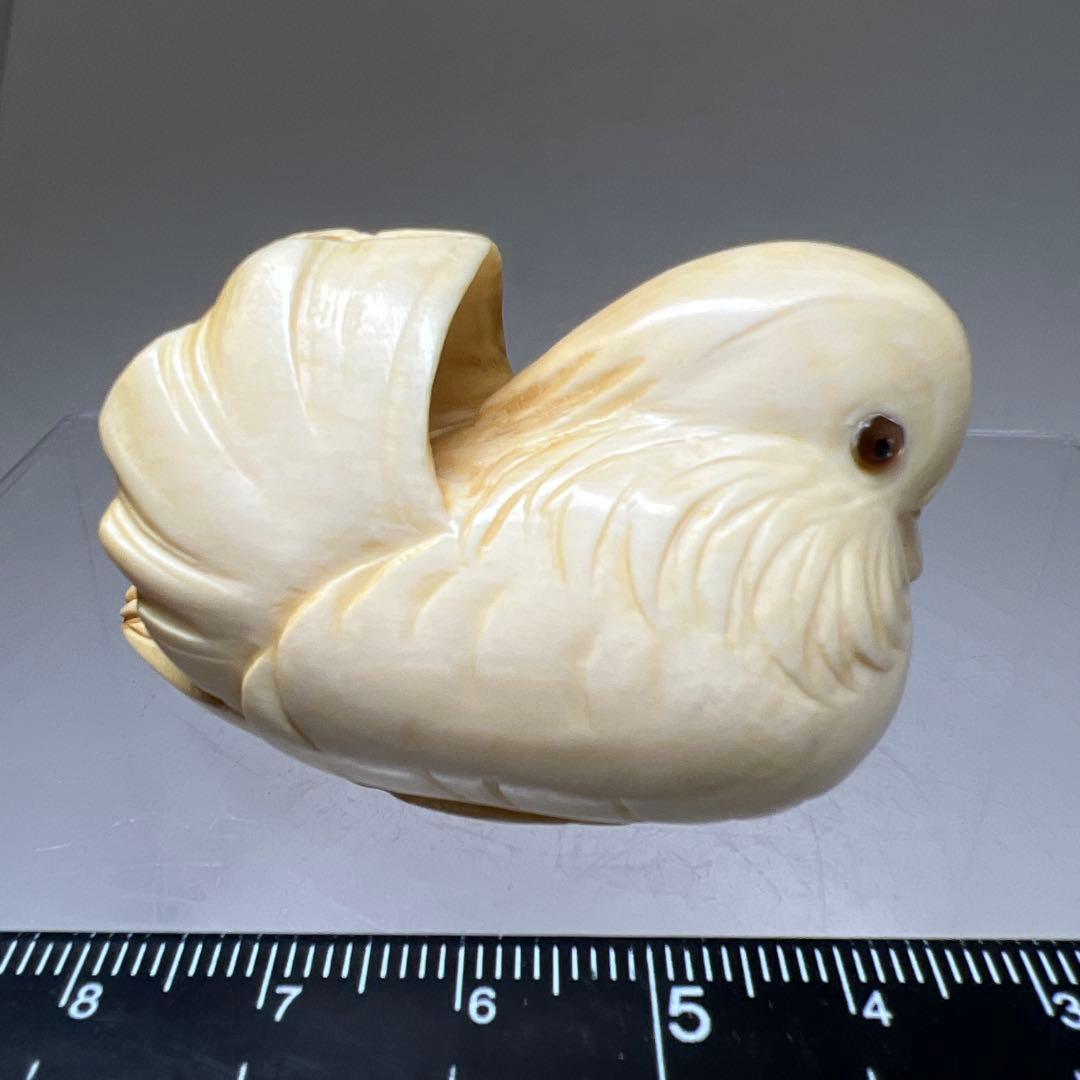 光正在銘　おしどり根付　39g 東Y8-0205☆1Fトヒト