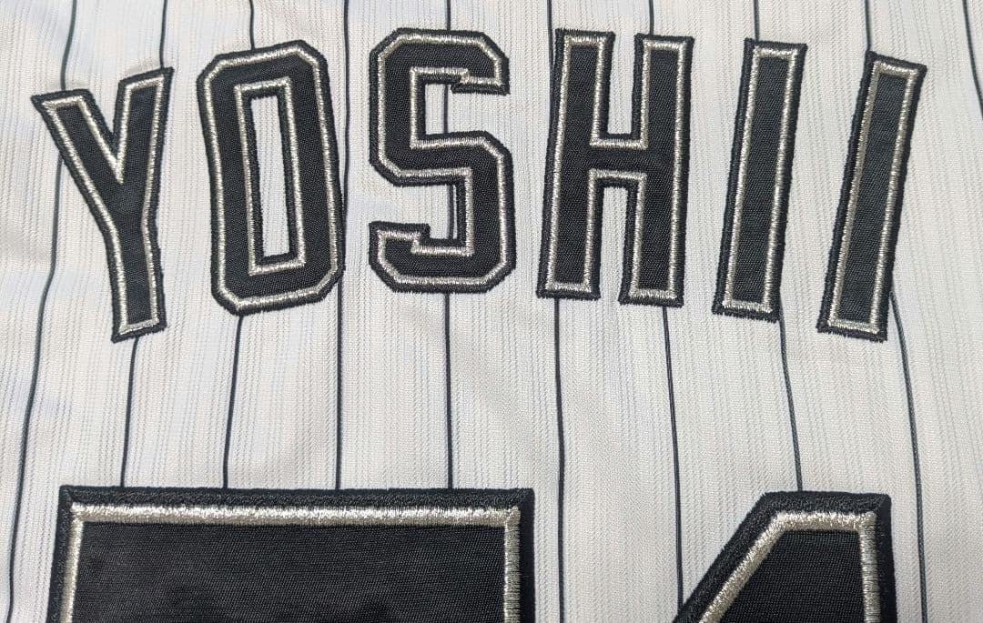 千葉ロッテマリーンズ　吉井理人　レプリカユニホーム　Mサイズ　刺繍仕様　ホーム用