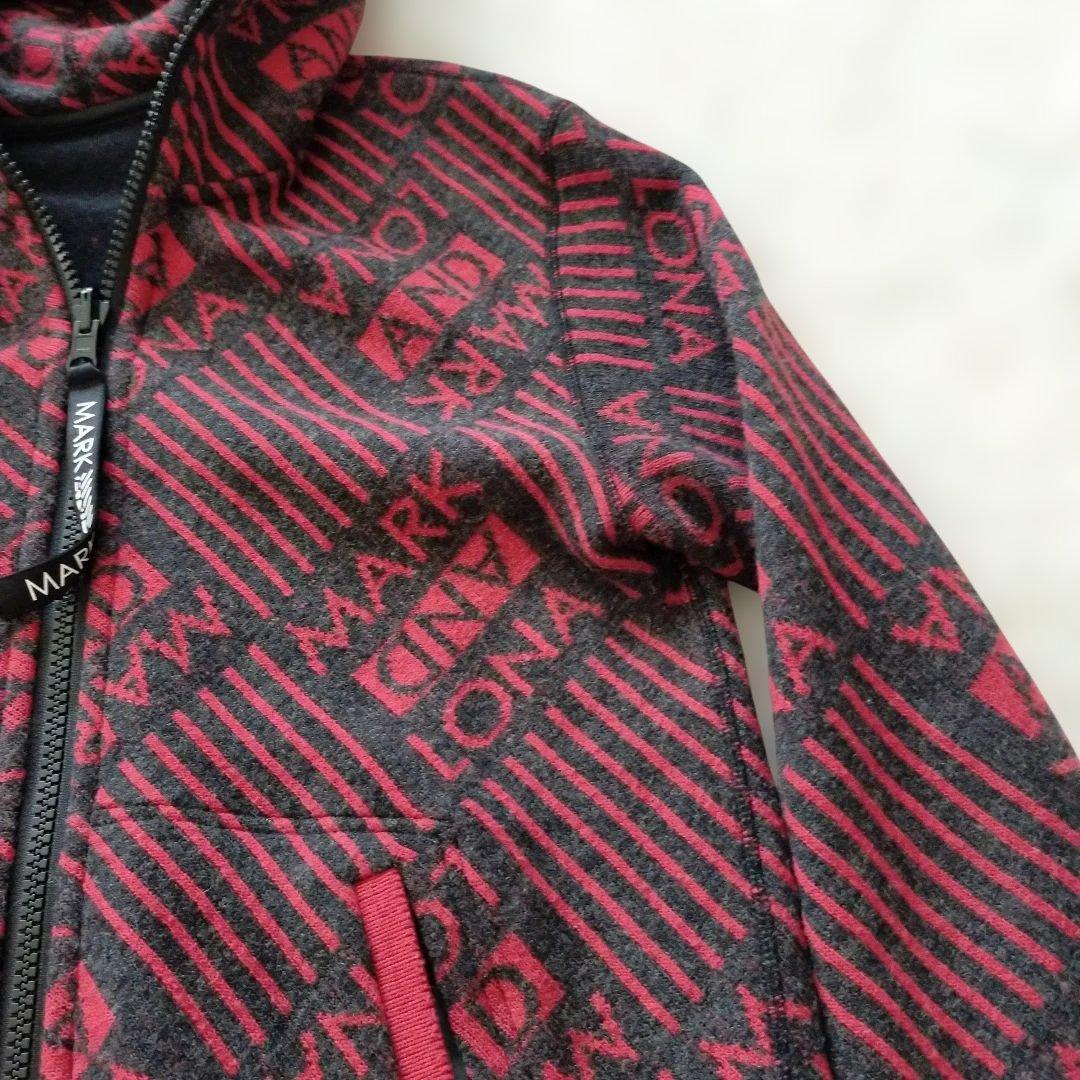 マークアンドロナ リバーシブルニット ウール配合 パーカー スカル 46