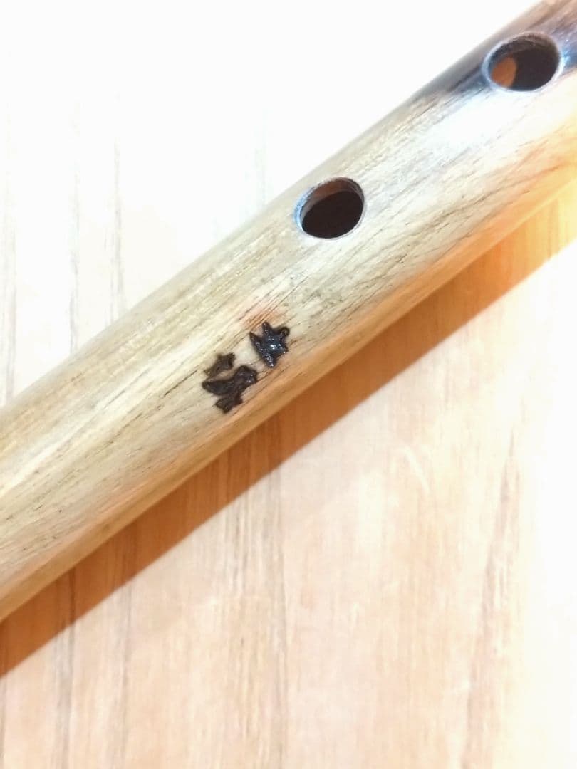 【ハンドメイド品】黒柿　笛　横笛　和楽器　6本調子　ドレミ調　一点物　未使用品②