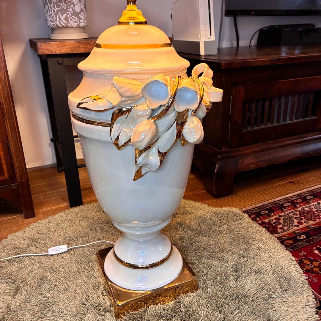 ✨24金使用！？✨ahura アウラ イタリア製 ランプ 陶器 アンティーク