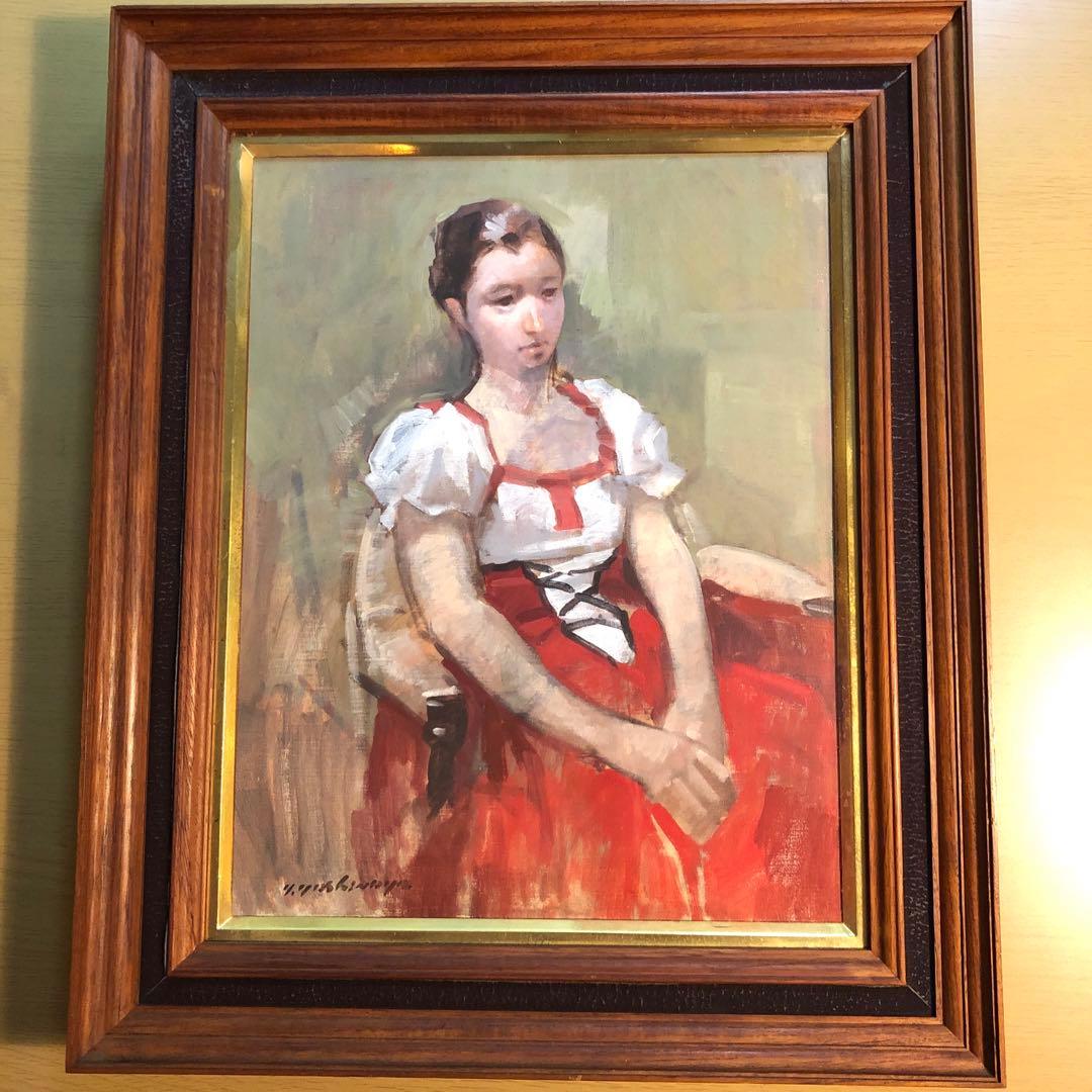 吉野谷幸重 Yoshinoya Yukishige 婦人像 油絵 F6号 真作