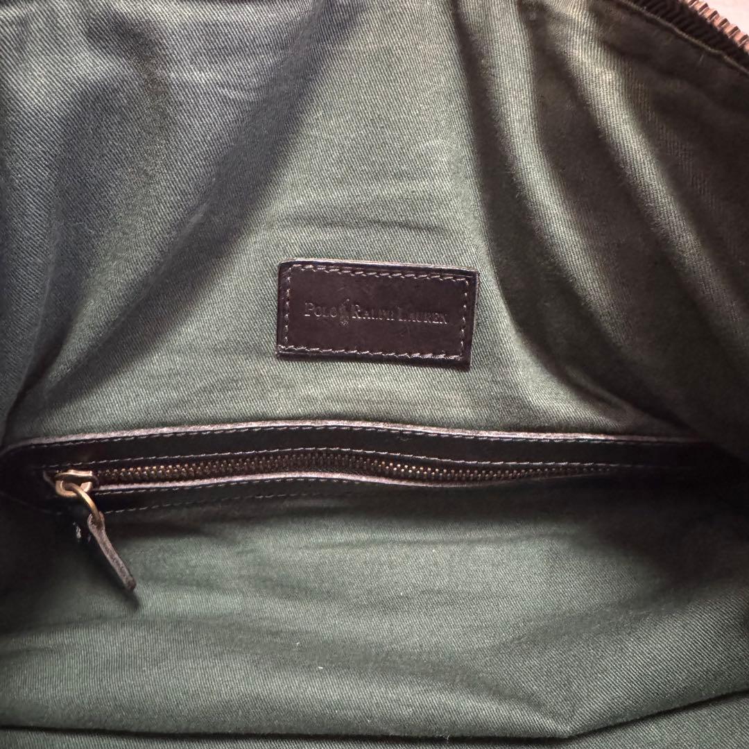 90s Polo Ralph Lauren レザー ダッフルバッグ ブラック