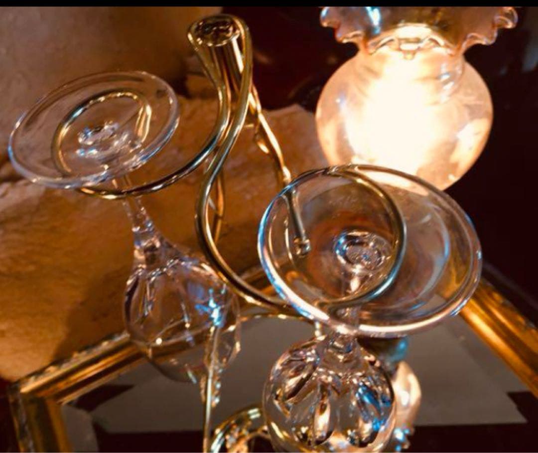 湯布院アンティーク レトロヴィンテージ ワイン/グラスホルダー ゴールド 葡萄柄