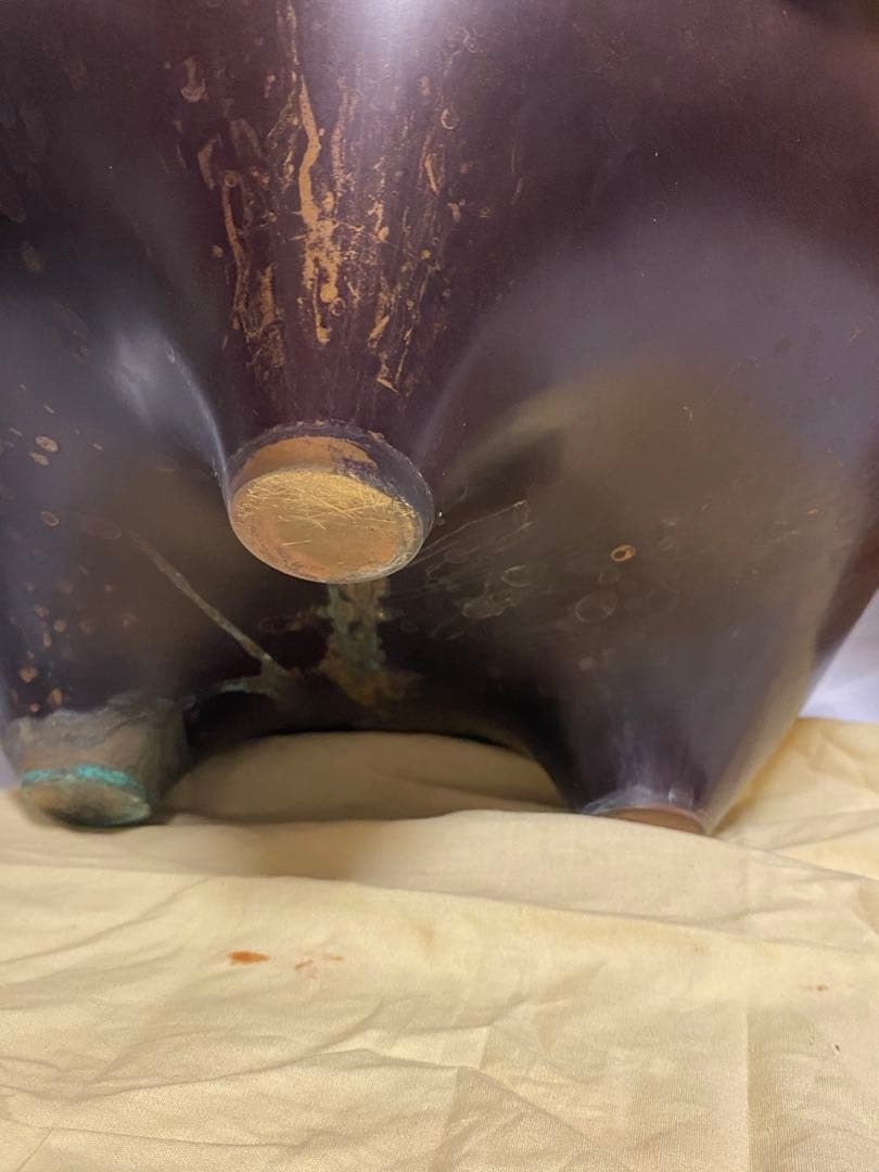 2142❣️ 唐銅鬼面風炉　釜　電気炭　セット