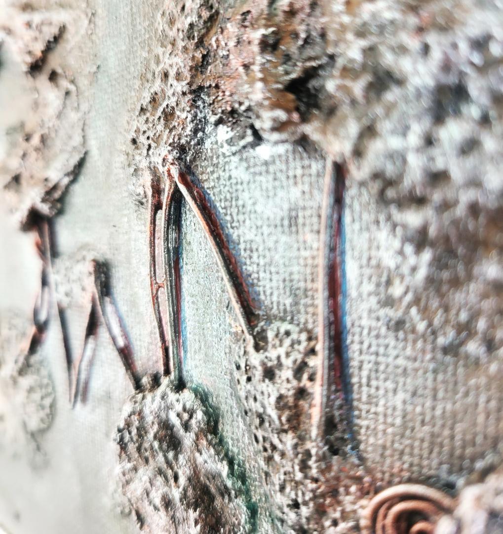 見えない境界 - 抽象画 24×33㎝ キャンバス F4号 原画1点のみ モダン