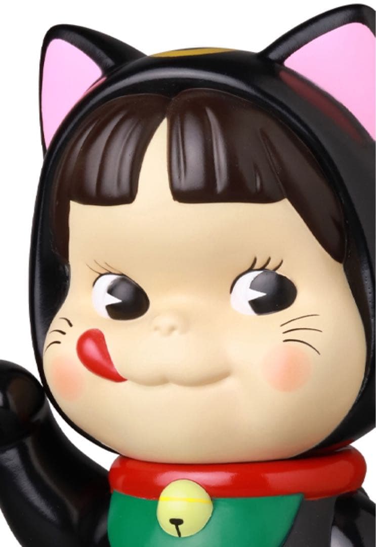 不二家 ソフビコレクション　招き猫 ペコちゃん 黒