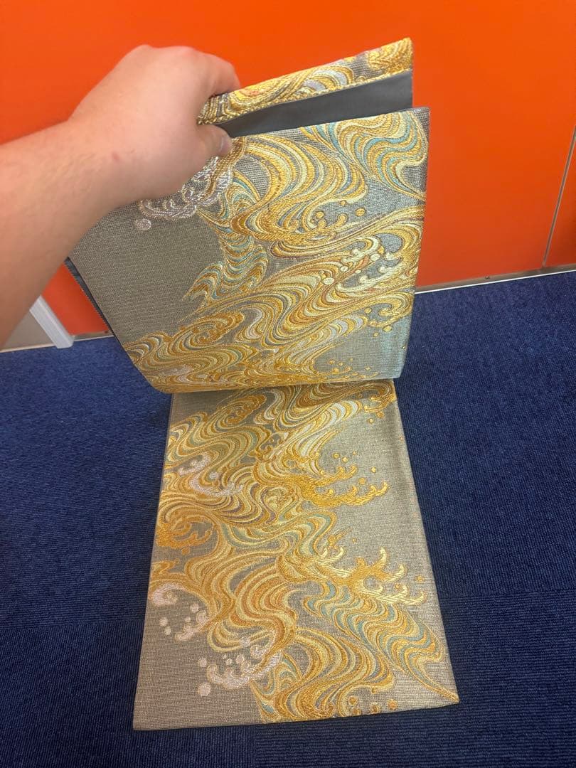 2692袋帯 古代彫金紋 西陣織 金糸　高級上質上品　約440cm 未使用